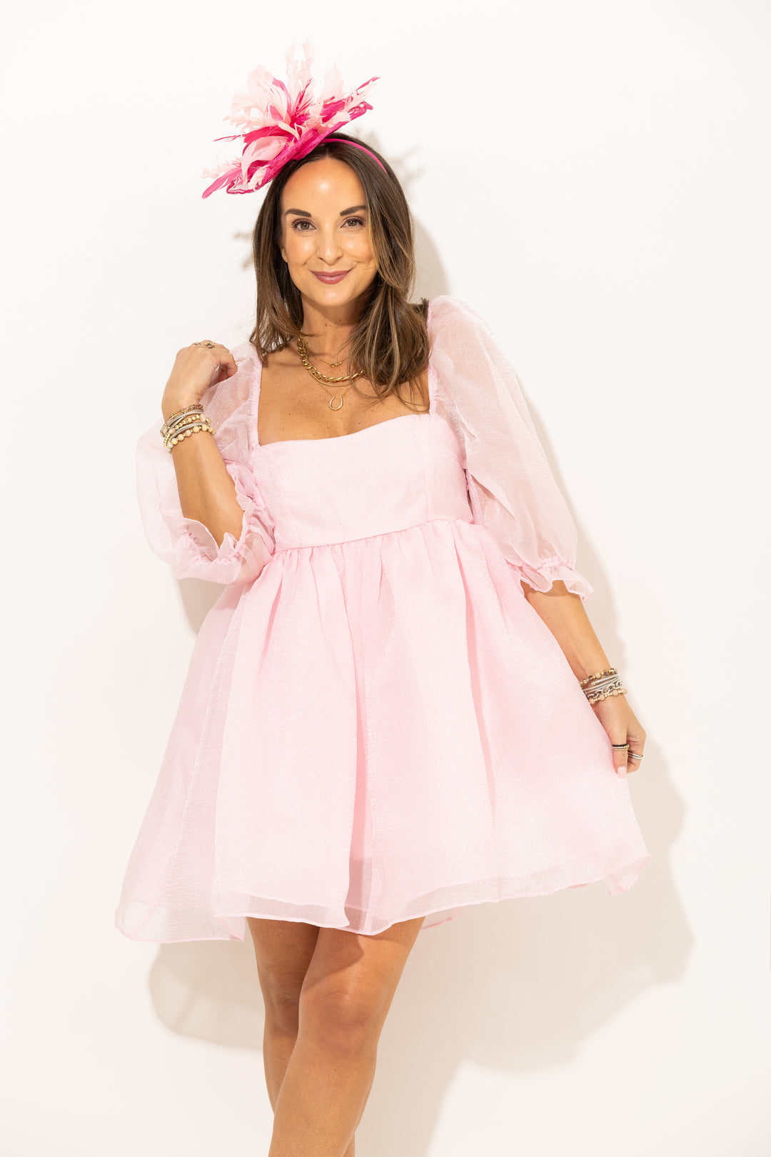 short pink puff sleeve tulle dress Turn On The Charm Pink Puff Dress – impromptu boutique