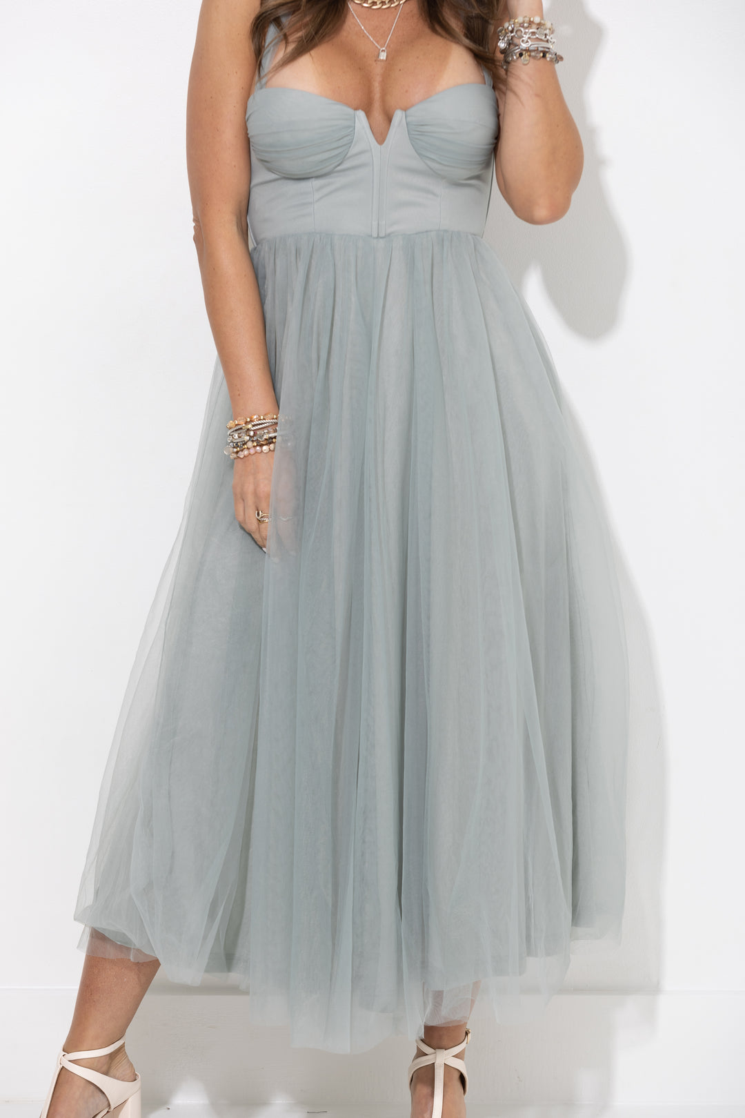 slim fit dress slacks Asymmetric Sequined Tulle Midi Dress, US 12